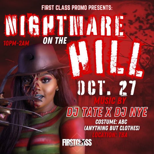 robertcorbett36's tweet photo. #Firstclasspromos
Presents:
ÑÎGHTMÃRE ØÑ THÈ HÏŁŁ
OCTOBER 27th
ABC Costume party 🔥
@djnye_ @latatethedj
PV HOCO KICKOFF💜💛
They say the freaks come out at night so I guess we finna see👀🎤
Presales here NOWWWW https://t.co/18sYGM1yoV