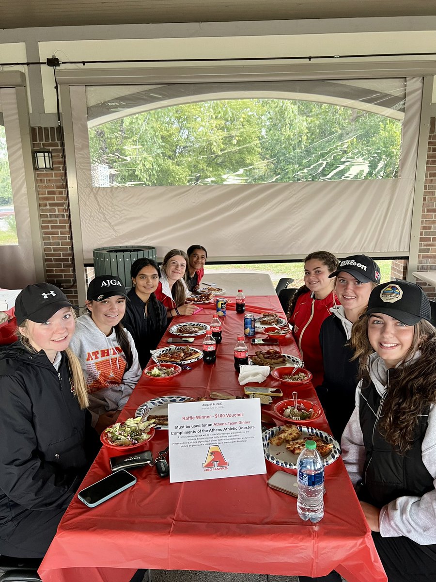 TroyAthensGolf's tweet image. Thank you @athens_boosters for the $100 raffle donation for our team dinner!
Tonight the Varsity Golf Girls celebrated the end of their season with a Senior Scramble &amp;amp; team dinner with our Athens Boosters donation.
We appreciate all the support from our Boosters!
❤️💛
#gohawks