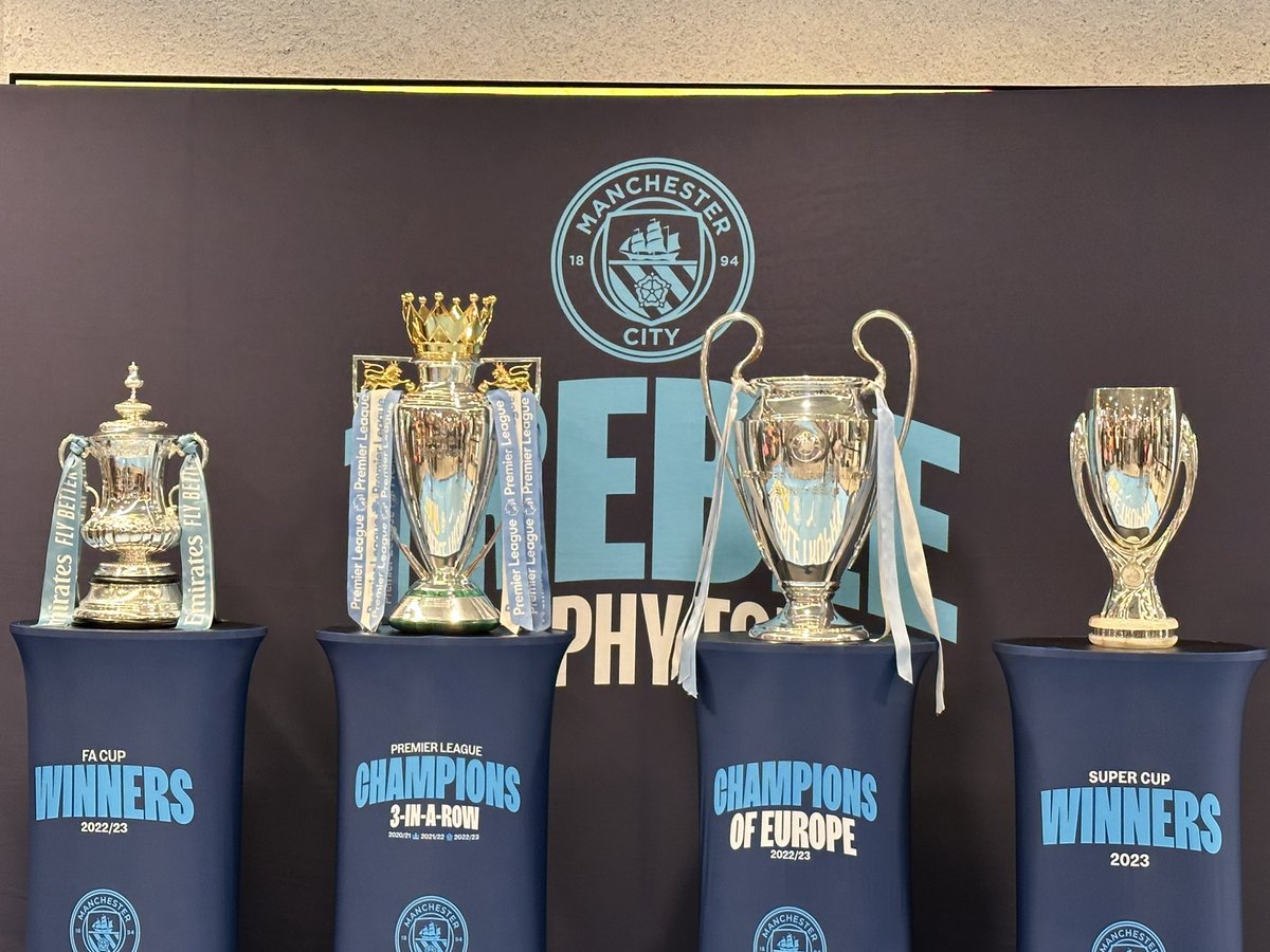 UTDJack_7's tweet photo. Absolutely buzzing to be able to get the opportunity to see these trophies for the first time. I hate that it’s city but it is what it is. UTD TILL I DIE❤️ https://t.co/WNWrOGjRiP