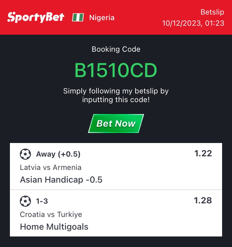 Emilion_X's tweet photo. {2}
#BankerTips: Paying 1.60

Not on #SportyBet: Claim your 1000 in Free Bet gifts on registering with my code! Check👉https://t.co/WwnNbS86gz

Kickoff: 17:00{GMT+1} https://t.co/uDn6ewlSzD