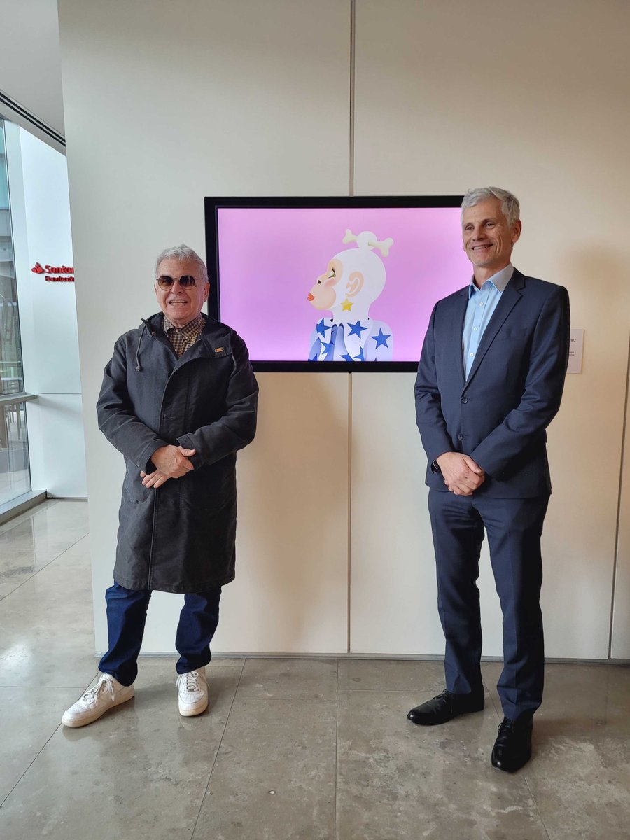 beyondartgroup's tweet photo. Las @FancyMonas de Edgardo Giménez, llegaron a la @SantanderFund. Integrándose con uno de sus valores: TRANSFORMACIÓN DIGITAL. https://t.co/uogpwHPkH3