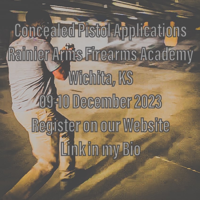 We still have some slots in our December 9-10 Concealed Pistol Applications class in Wichita Kansas. Sign up before they’re gone at the link in my bio. #ccw #ccl #edc #thewayisintraining #greybeardactual #concealedcarry #pistoltraining