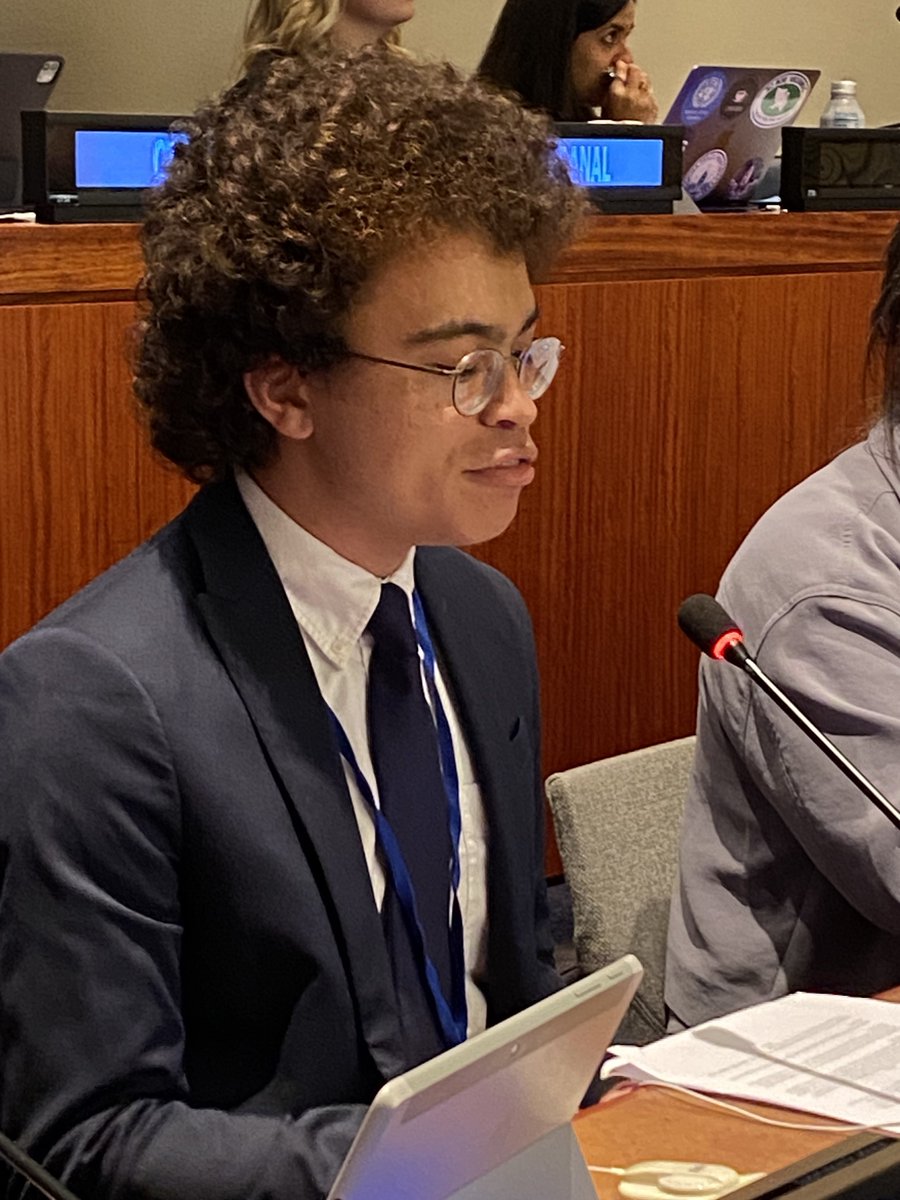 @PaceUniversity student @EllisClay02 delivers statement on youth & disarmament education to UN General Assembly #FirstCommittee, describes 2024 #SummitOfTheFuture as “once-in-a-generation opportunity” to ensure “meaningful inclusion of young people” in global decision-making 2/15