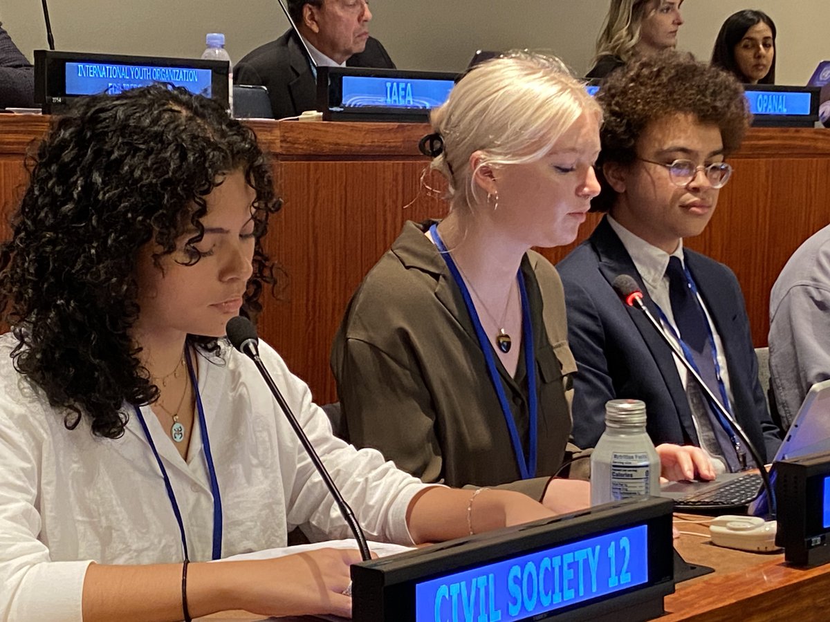 @PaceUniversity student Antje Hipkins of @RCW_ tells UN #FirstCommittee “The patterns of harm caused by weapons and war, the diversity of people participating in disarmament processes, and the norms, discourse, and analysis of militarism” all have gendered implications 12/15