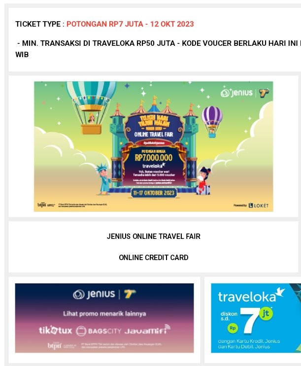 alurusan's tweet photo. Ada yang mau voucher traveloka 7juta minimal transaksinya 50juta? https://t.co/bDkkEd74au