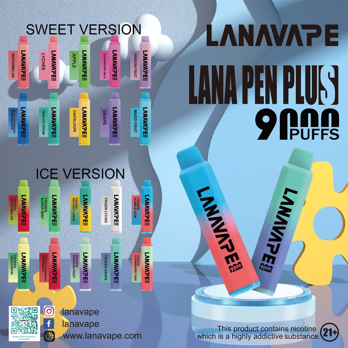 Lanapods's tweet photo. LANA PEN PLUS Ice Version, taking you on a journey to a fantastical world filled with icy freshness.

#NECBIRMINGHAM #InnovationTechnology #readystock #lanapen #vapesupplier #disposablepod #disposables #lanapenplus #lanavape https://t.co/Rw6LfyNIZw