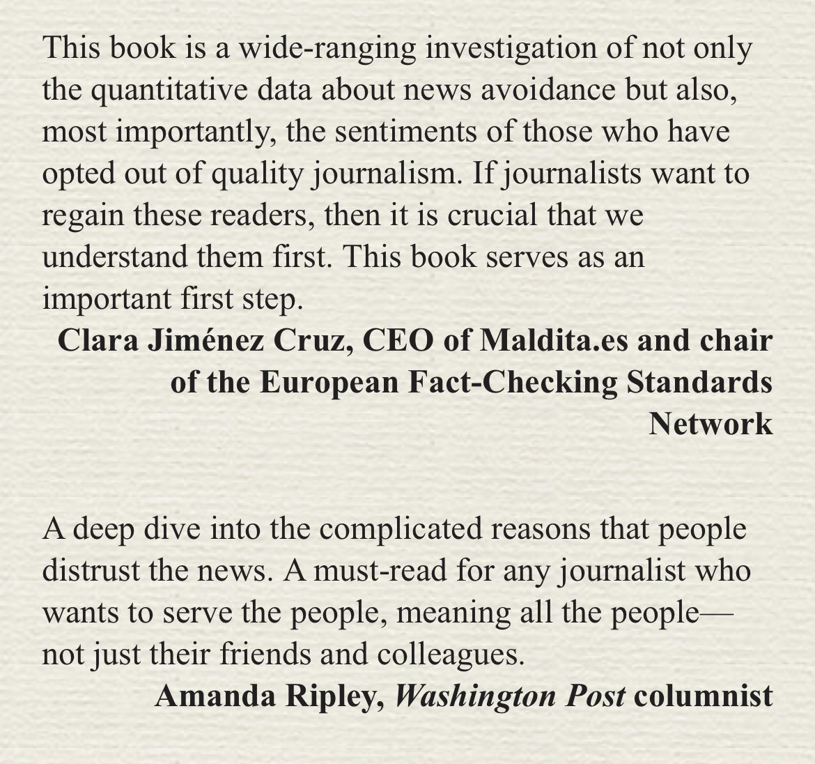 I’ve been studying news avoidance in some form or another with @rasmus_kleis & @ruthiepalmer since 2016, so I am truly excited to share this with the world. Available now for pre-orders! Official pub date in December. cup.columbia.edu/book/avoiding-… or a.co/d/7wgQkYR