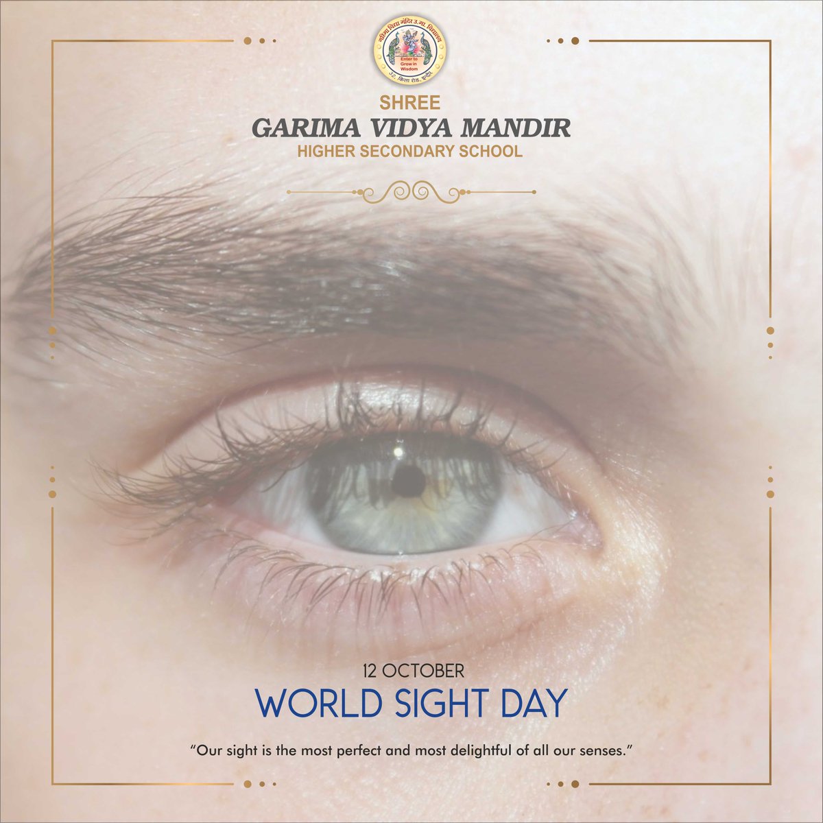 SGVMIndore's tweet photo. World Sight Day!!
Many diseases like Glaucoma, Cataract, and Diabetic Retinopathy can drastically affect our eyes. Let us avail the eye care services to avoid them. Happy World Sight Day.
#WorldSightDay #LoveYourEyes #EyeSight #GarimaGroup #Shreegarimavidyamandirschool https://t.co/E3dvd31Jsx