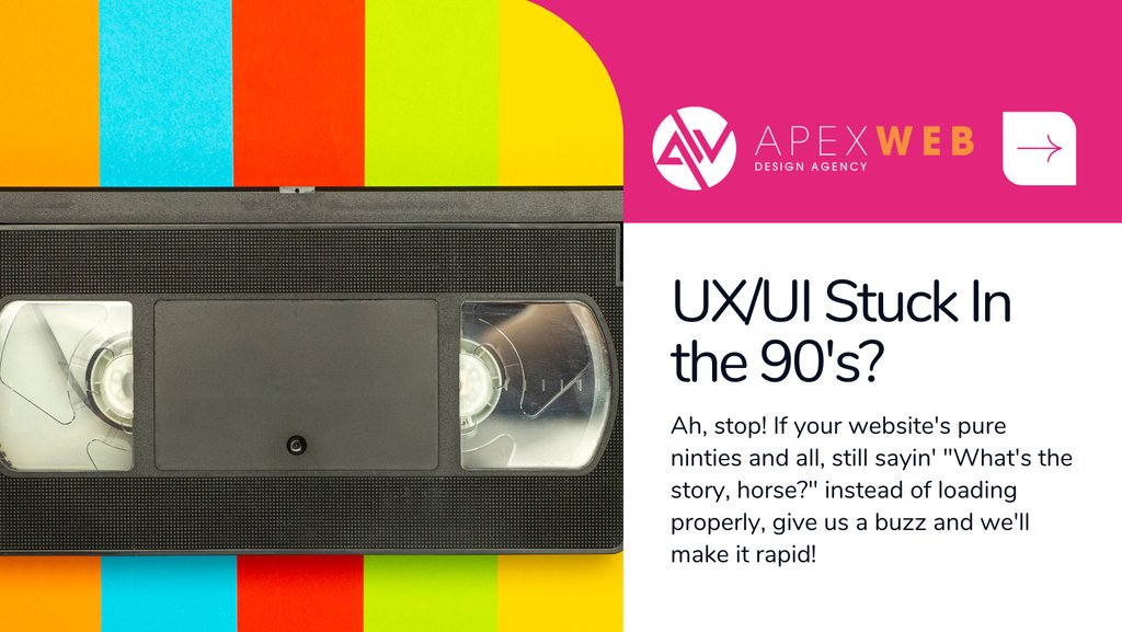 ApexWeb_Design's tweet image. Is your UX/UI stuck in the '90s like a Westlife banger? Let's modernise.
#FlashbackThursday #UIUXDesign
#TeaTimeChecks #ResponsiveWebDesign
 #WebDesign #WebDevelopment #IrishWebDevelopment