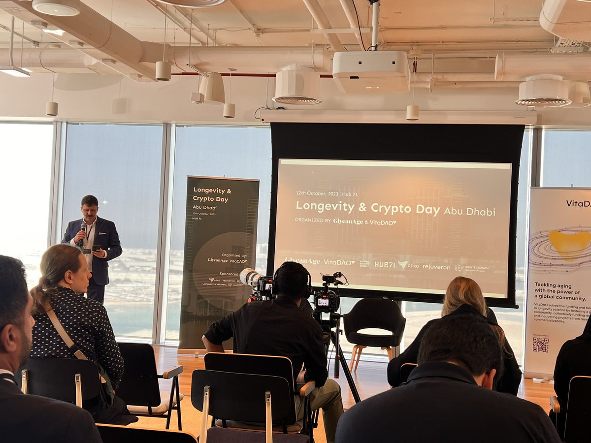 shaik99's tweet image. Attending #Longevity &amp;amp; Crypto Day Abu Dhabi event today! Excited to learn all about “Longevity and Decentralized Science (DeSci)” 💡🧪 #ScienceTech #HealthTech #AbuDhabi #DeSci #Crypto