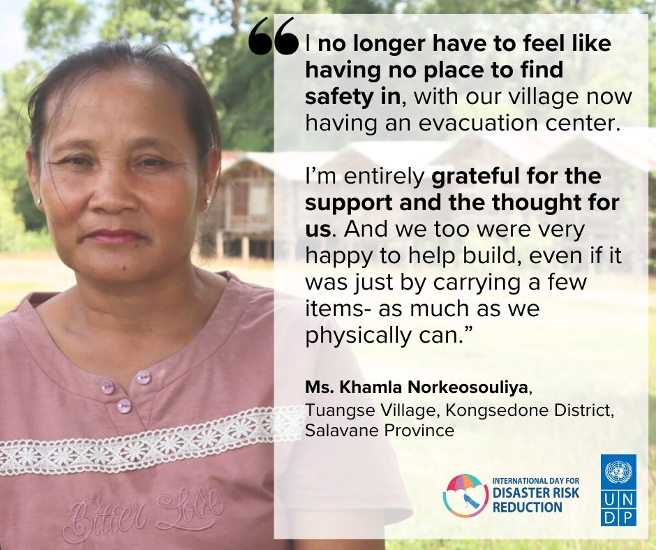 UNDPLaoPDR's tweet photo. Villages of Tuangse &amp; Hadxaykham become isolated when the access road gets flooded during rainy season. @UNDP supported the residents of 2 villages to build an evacuation center in 2022 thru #UNDPFundingWindows 👉 #resilience
🔎➡️https://t.co/E9j1Htwf5n
#DRRDay @UNDRR @UNinLaoPDR https://t.co/zlB81Vbsnd