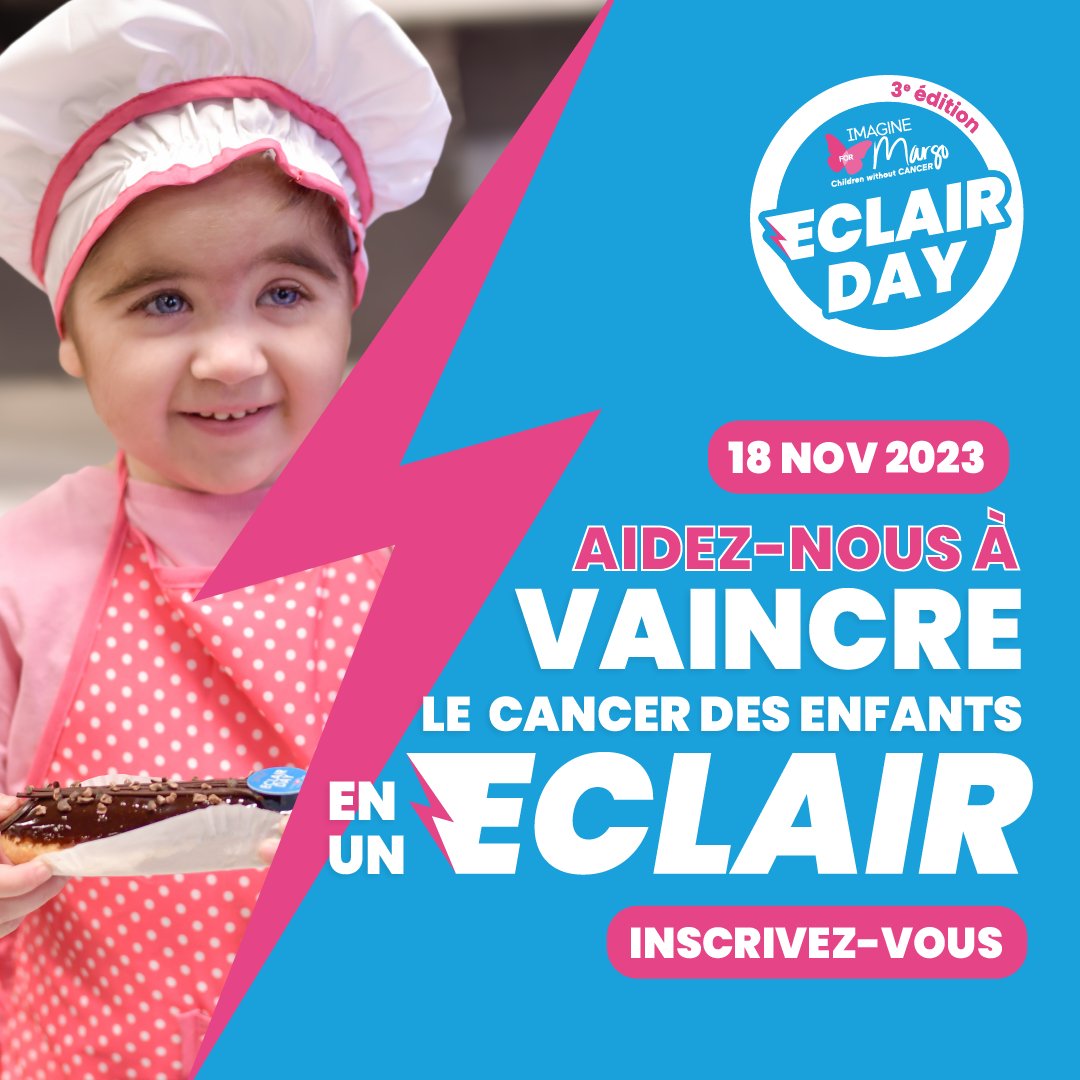 ImagineforMargo's tweet photo. #EclairDay l Le 18 novembre prochain, rejoignez les nombreux boulangers et pâtissiers engagés contre le cancer des enfants en participant à l'Eclair Day👇
https://t.co/7RGCpkr2Ic

GO, FIGHT, WIN 🎗️🦋 @marmiton_org @750grammes https://t.co/lY6O2802HN