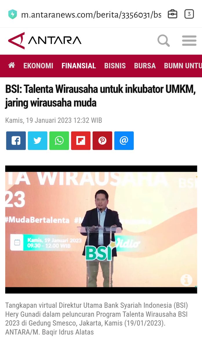 Devianti169's tweet photo. "Harapan semakin tahun semakin banyak talenta usaha muda BSI yang menciptakan lapangan kerja sendiri dan ujungngnya untuk membangun negara"

#TWBSI2023 https://t.co/mgdp2TMUCp