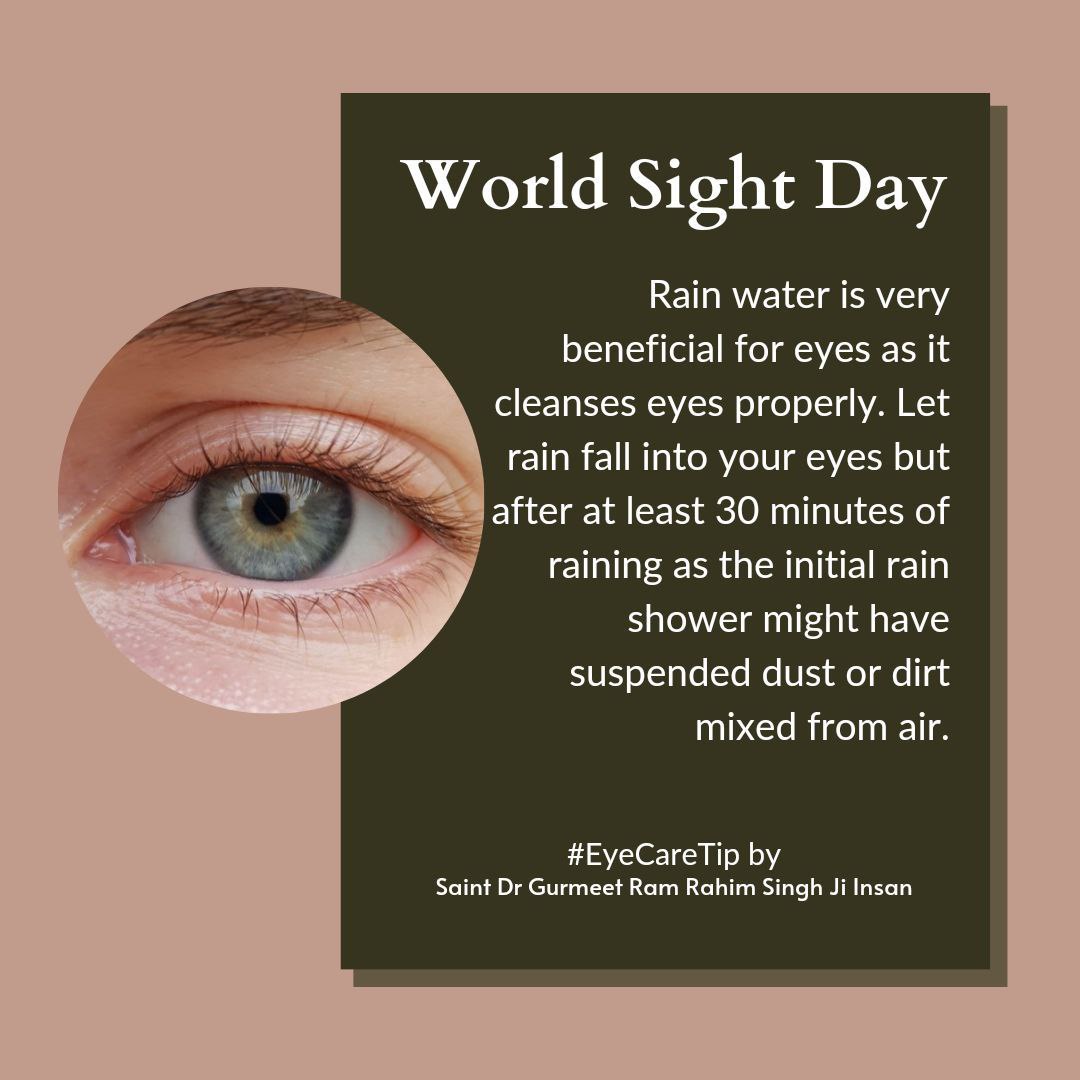 Under guidance&inspiration of St. Gurmeet Ram Rahim Ji 'FreeMega EyeCamp'is conducted every year by organisation. An Eye Bank has also been opened by GuruJi that has benefited many people so far. 
#WorldSightDay