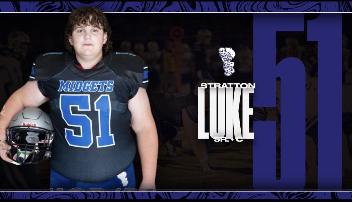 FCHS77Athletics's tweet photo. Today we continue to honor our senior @FburgFootball players! First up is our center, Luke Stratton! Congrats Luke! #GoMidgets #RollMidg https://t.co/053q2qKoL9