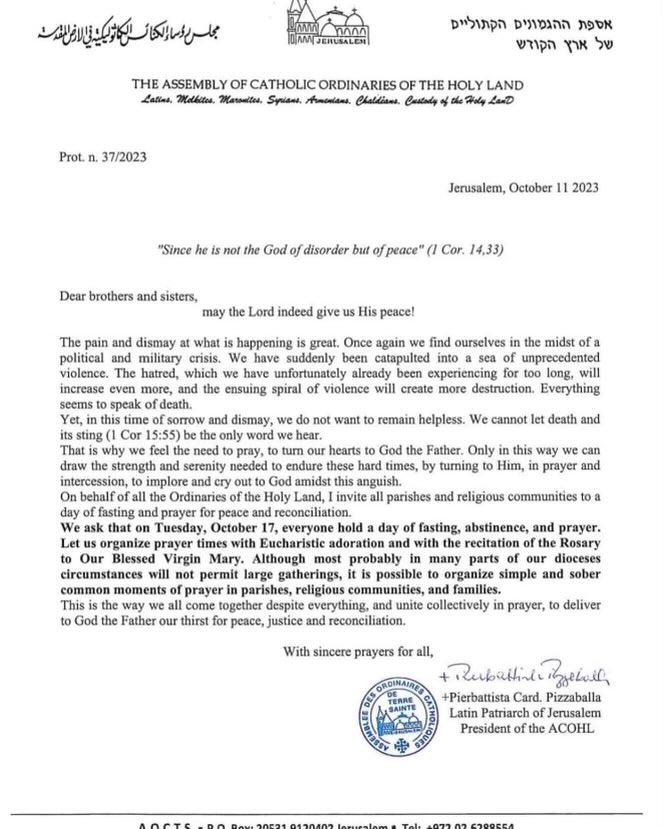 I am urging all in the Diocese of Tyler and all other Catholics to join in this important call to prayer and fasting.