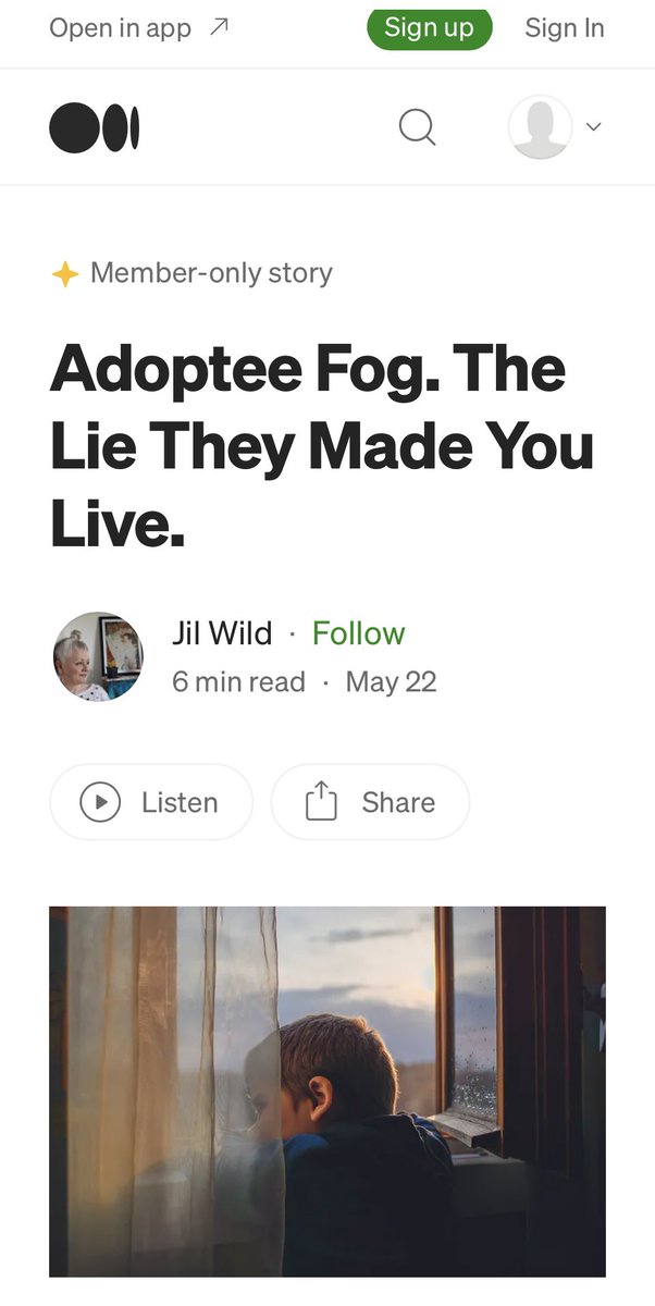 Adoptee fog is real. 🌫️ 
jilwild.medium.com/adoptee-fog-th…

#NationalAdoptionWeek
#AdopteeFog
#AdoptionAwareness
#AdoptionJourney
#ForeverFamily
#AdopteeVoices