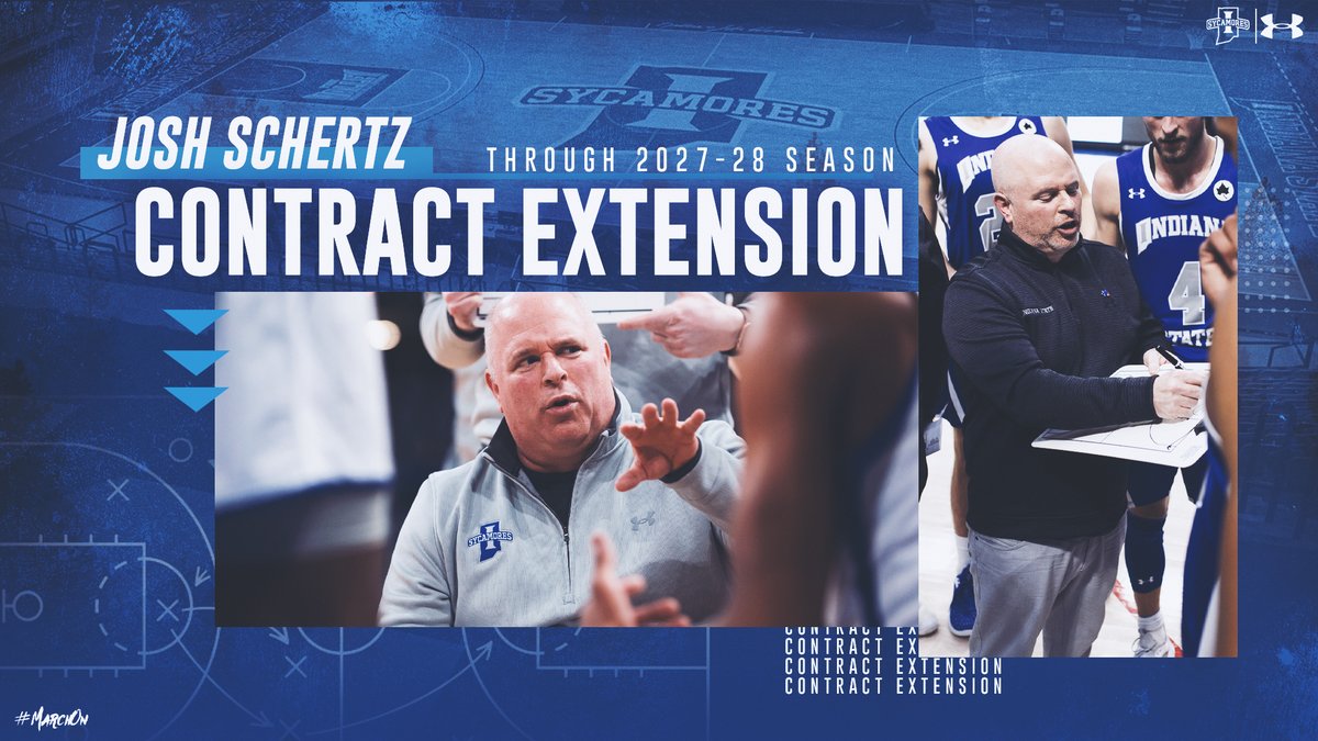 IndStBasketball's tweet image. Sycamores, @CoachSchertzISU agree to contract extension through 2027-28

sycamor.es/46DrvW4

#MarchOn | #Kaizen