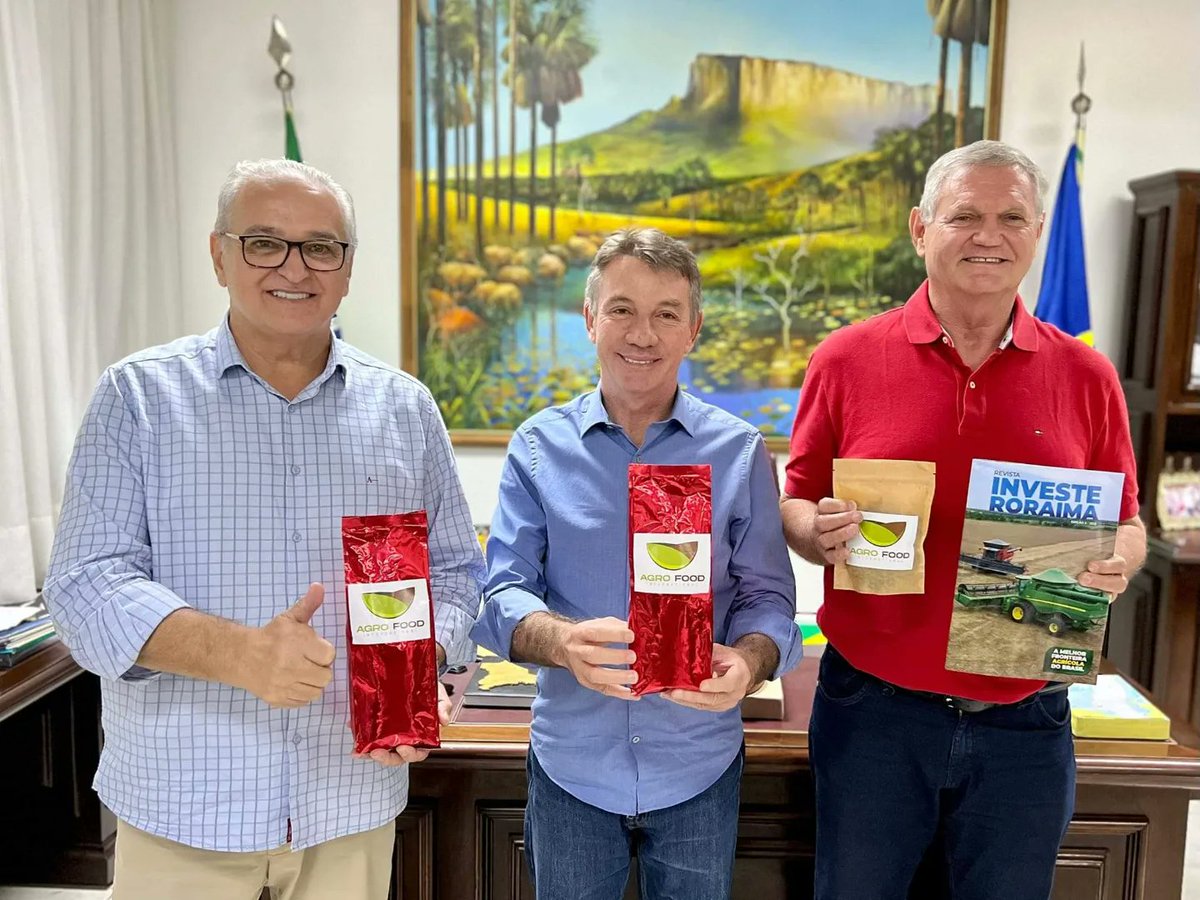 aluizionassi's tweet image. Mais investimentos no #Café_Roraima

Recebemos o Carlos Giuberti, da Agro Food (ES). Produzirá café robusta com selo de indicação geográfica e padrão gourmet.

#Roraima_HemisférioNorte
#Roraima_AMelhorFronteiraAgrícolaDoBRASIL
#RoraimaEstadoLuz 🌞
#AtraçãoDeInvestimentos 🏁🏁🏁