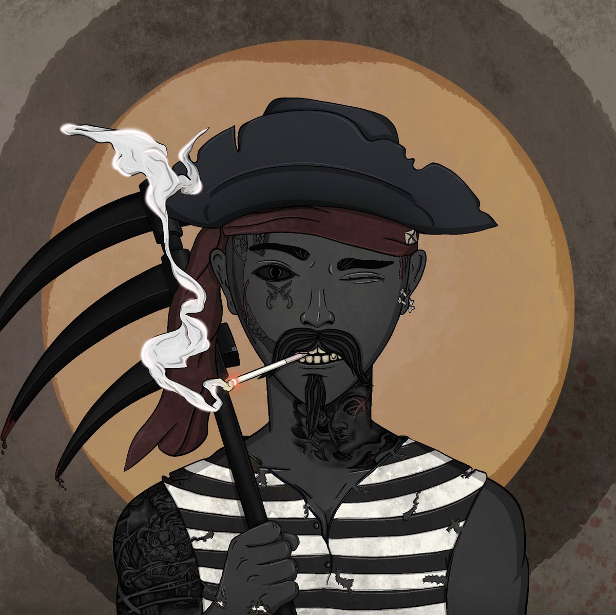 shilldianajones's tweet photo. @PiratesFukushu Reveal is Live!

🏴‍☠️ Another GIVEAWAY 🏴‍☠️ 

Name this Dark Pirate and give him a short backstory.
One Winner takes home this 🔥 Dark Pirate! 👀 🔥 🏴‍☠️ 

About 400 NFTs left. Mint almost closed. Join the crew matey:
https://t.co/mgGLMoEC7E