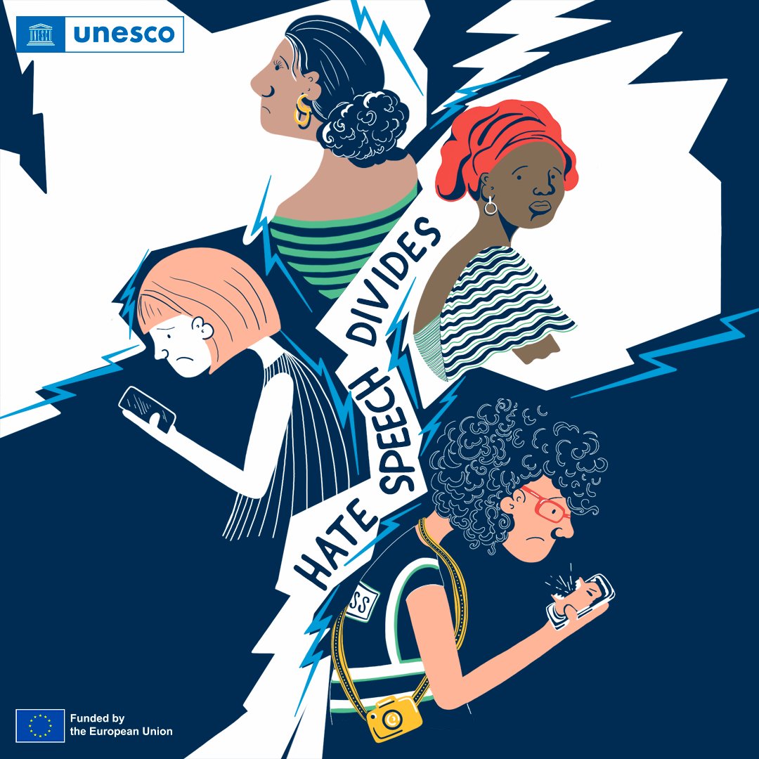 UNESCO's tweet photo. Online hate speech divides people, heightens pre-existing tensions and conflicts, harming vulnerable communities which often feel powerless

Learn more about UNESCO's work to counter #HateSpeech: https://t.co/AhENs6Pdsg #NoToHate https://t.co/MdSiQEMI8J