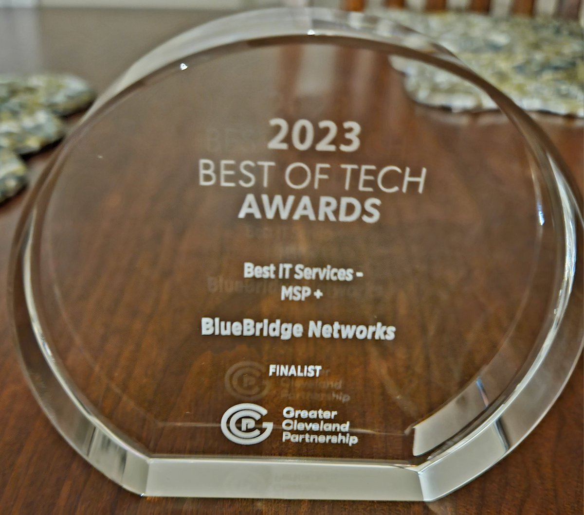 BlueBridgeLLC's tweet image. @BlueBridgeLLC named 2 @GreaterCLE  #BestofTech Best IT Services Company finalist! Thank you 2 all who joined the celebration &amp;amp; networking Keep up the great Team work! All In for Tech Day featuring Best of Tech Awards - Renaissance Cleveland Hotel.
#BestofTech23 #AllInforTech