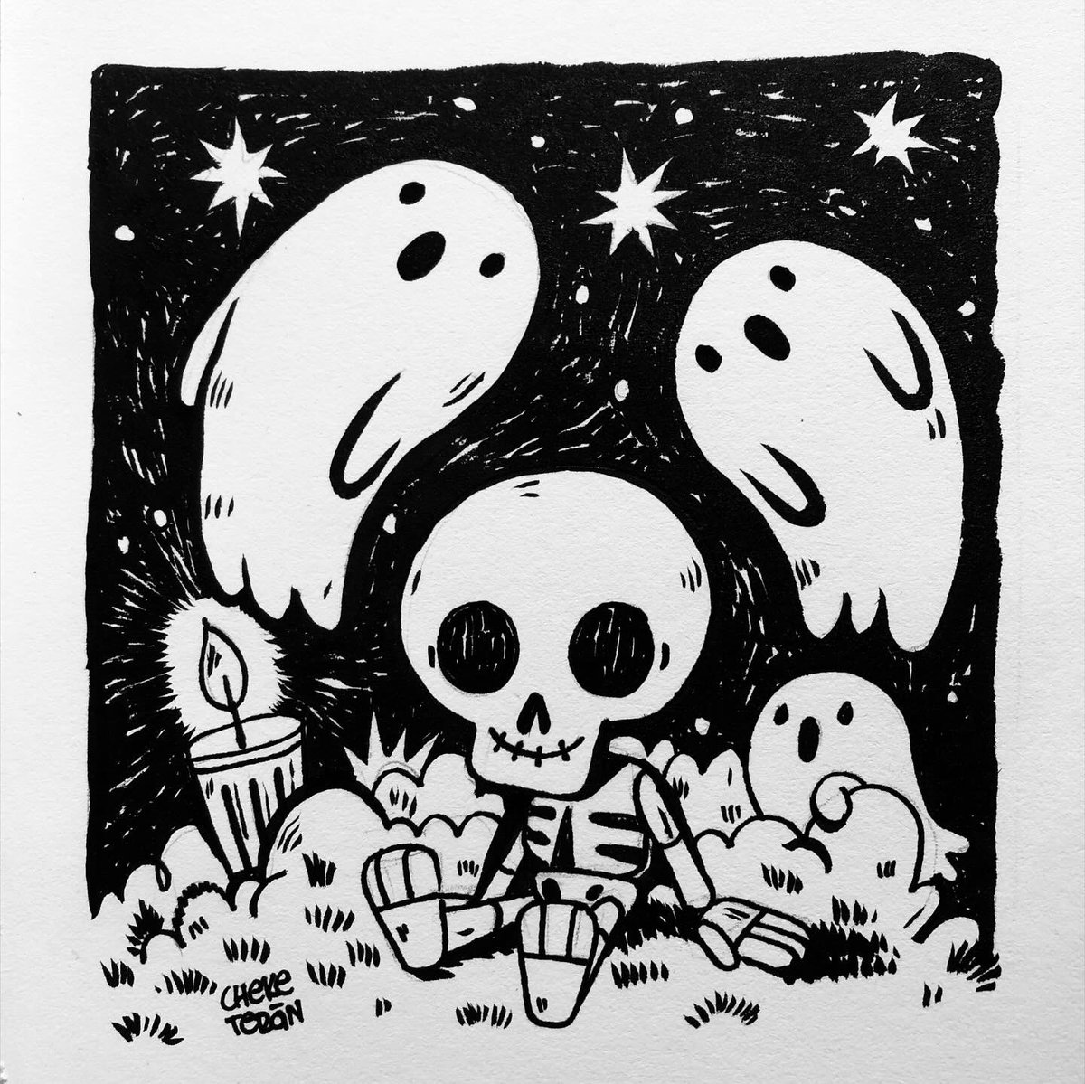 cheketeran's tweet photo. #vdink “Apariciones” Tema de @gree_grecia 👻✨
•
#viernesdeilustración #vdink2023 #octubre #inkdrawing https://t.co/YqcxKYBnik