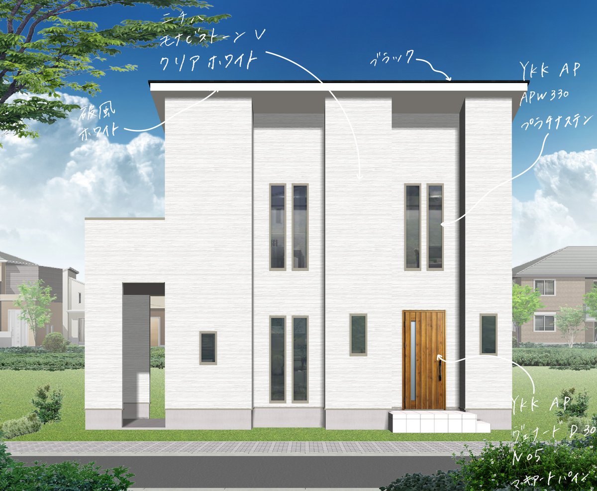 thermoshouse's tweet photo. 白を基調にしたお家です🏠☁️

白は爽やかで明るい印象だけでなく
ホコリやクモの巣などの汚れが黒に比べて目立ちにくいメリットがあります👌

何色でも合わせやすいのでパキッとした色の玄関扉とデザインが引き立ちます✌️

下記からお問合せが可能です💁🏻‍♀️
➿0120-333-161 https://t.co/TnpTZtJ6EF