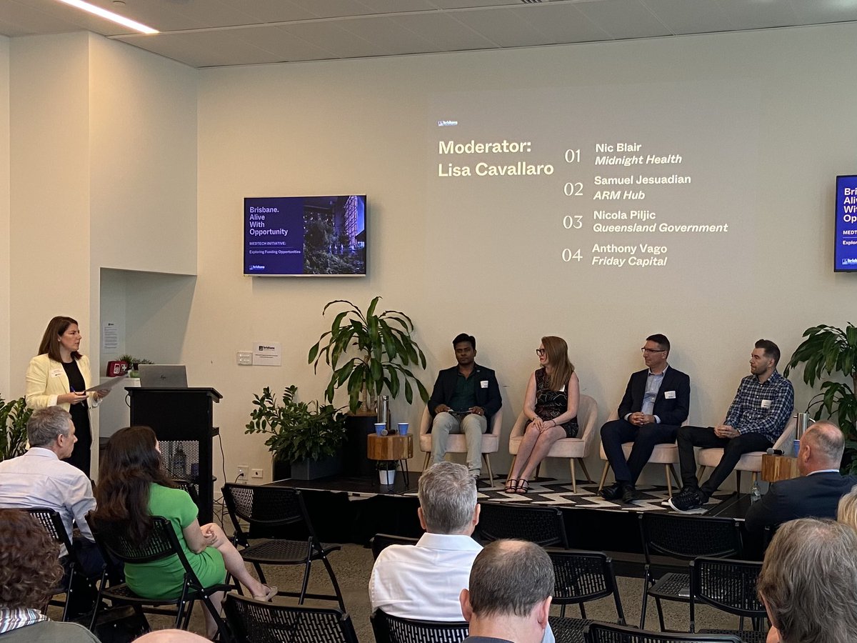 @Brisbane_EDA hosted an outstanding funding opportunities workshop today featuring Anthony Vago from Friday Capital and a panel with Nic Blair (Midnight Health), 
 Samuel Jesuadian from (@ARMHubAus) and Nicola Piljic (@QldGov)