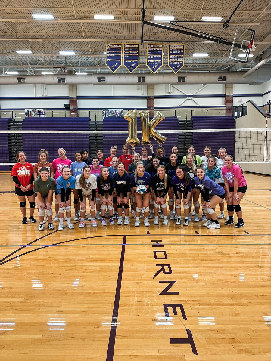 CoachKUnrau's tweet photo. After breaking the career aces record last night @AveryLooney has more to celebrate today! 1000 CAREER ASSISTS! Congrats Avery! Your hard work and dedication does not go unnoticed! We are so proud of you! @sportsinkansas https://t.co/Lbh1sBH9EF
