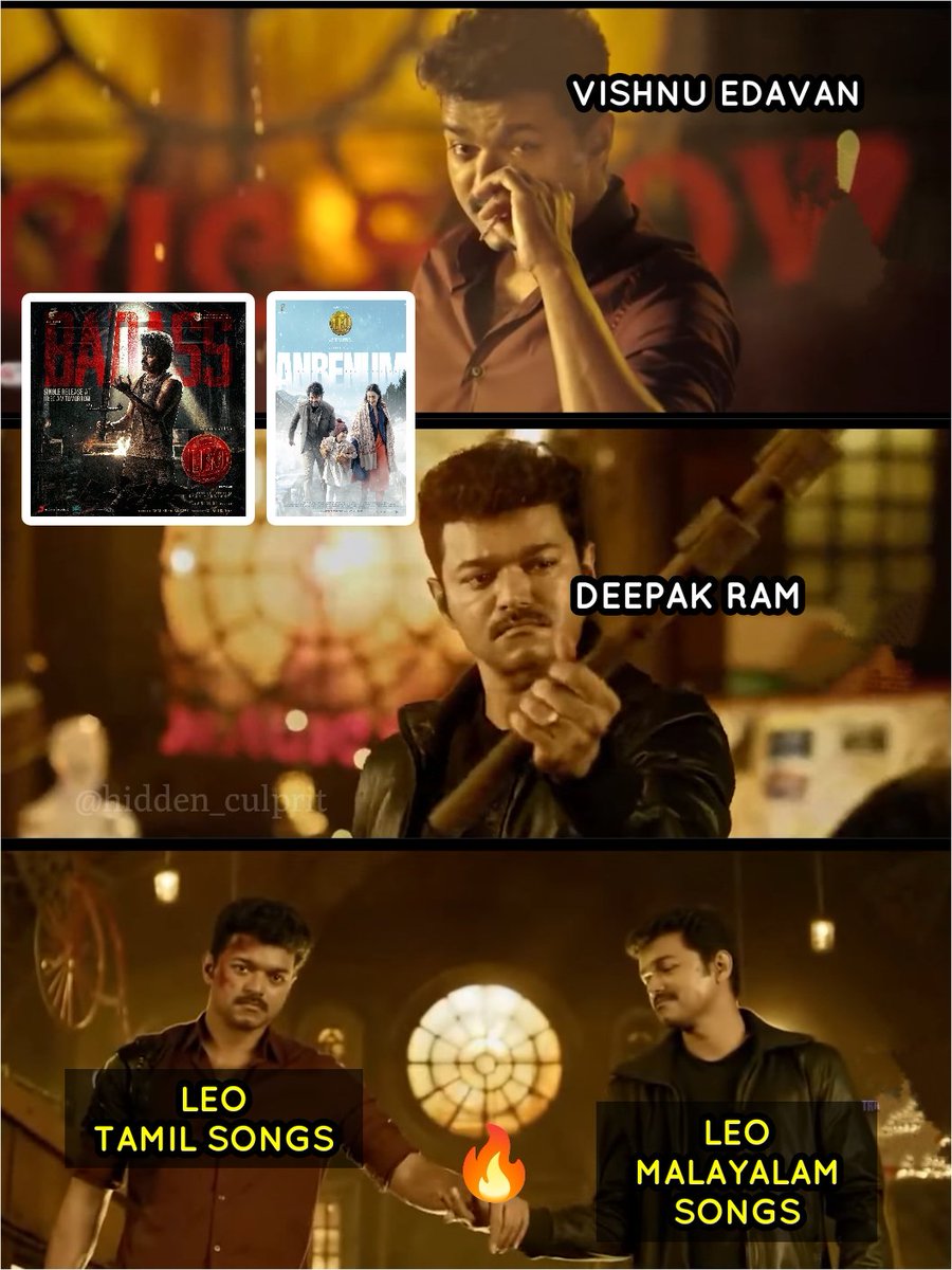 Hidden_culprit's tweet photo. "I Nvr heard these kinda quality stuff before" (dub)
#Leo malayalam version gonna create milestone 🙌🏻🥵
Literally @VishnuEdavan1 x #DeepakRam domination 🔥🔥 🥵
#LeoAlbum #ലിയോ #Anbenum #Badass #LeoMalayalam https://t.co/nvZkxGF5ge
