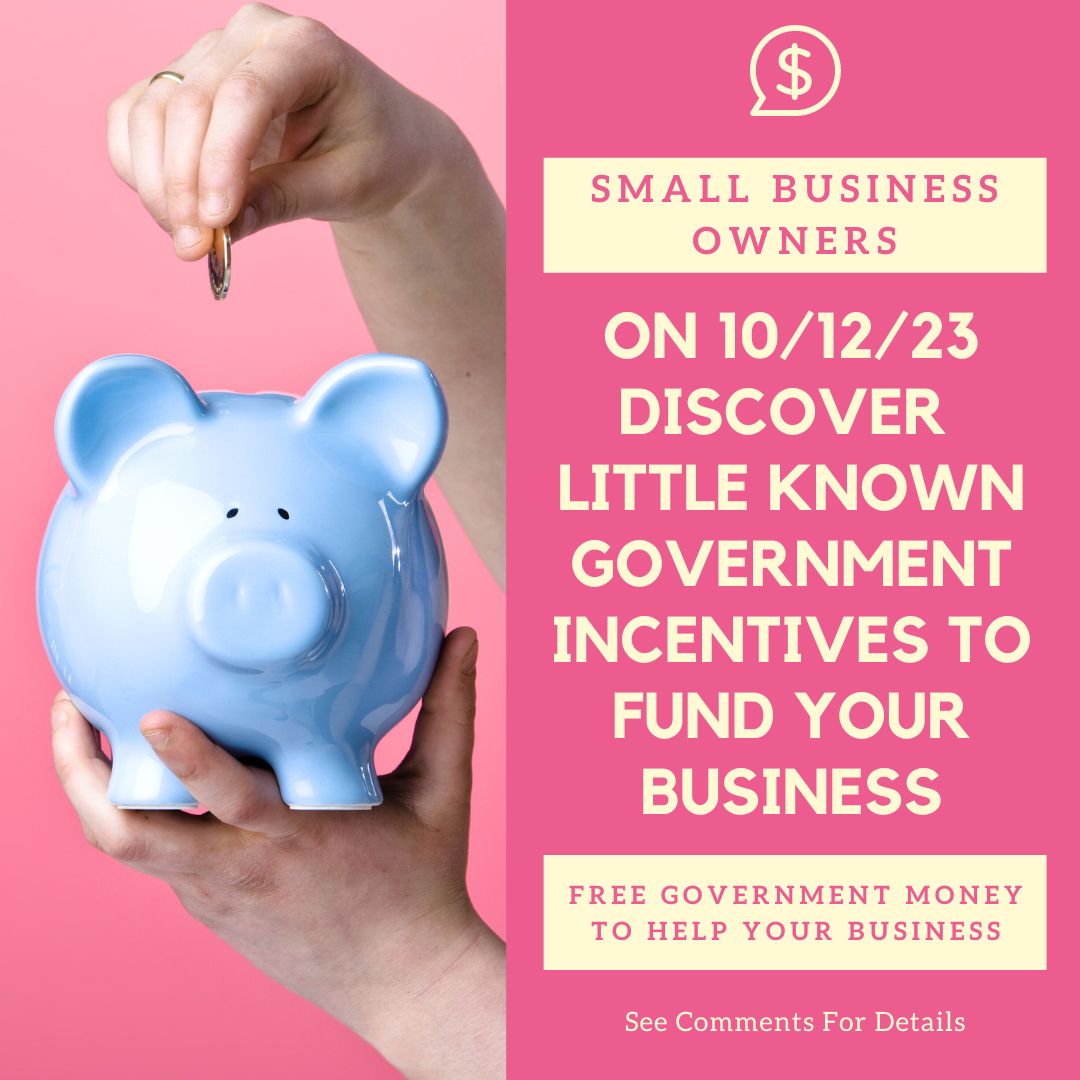 FREE LIVESTREAM FOR ALL BUSINESS OWNERS.
Please join us on 10/12/23 at 11:00 AM ET
If you've ever wondered about tax credits, think you don't qualify, think again!
#entrepreneur #cashflow #freemoney #erc #taxcredit #smallbusinessower
Event Link
lnkd.in/gDHv2gDy