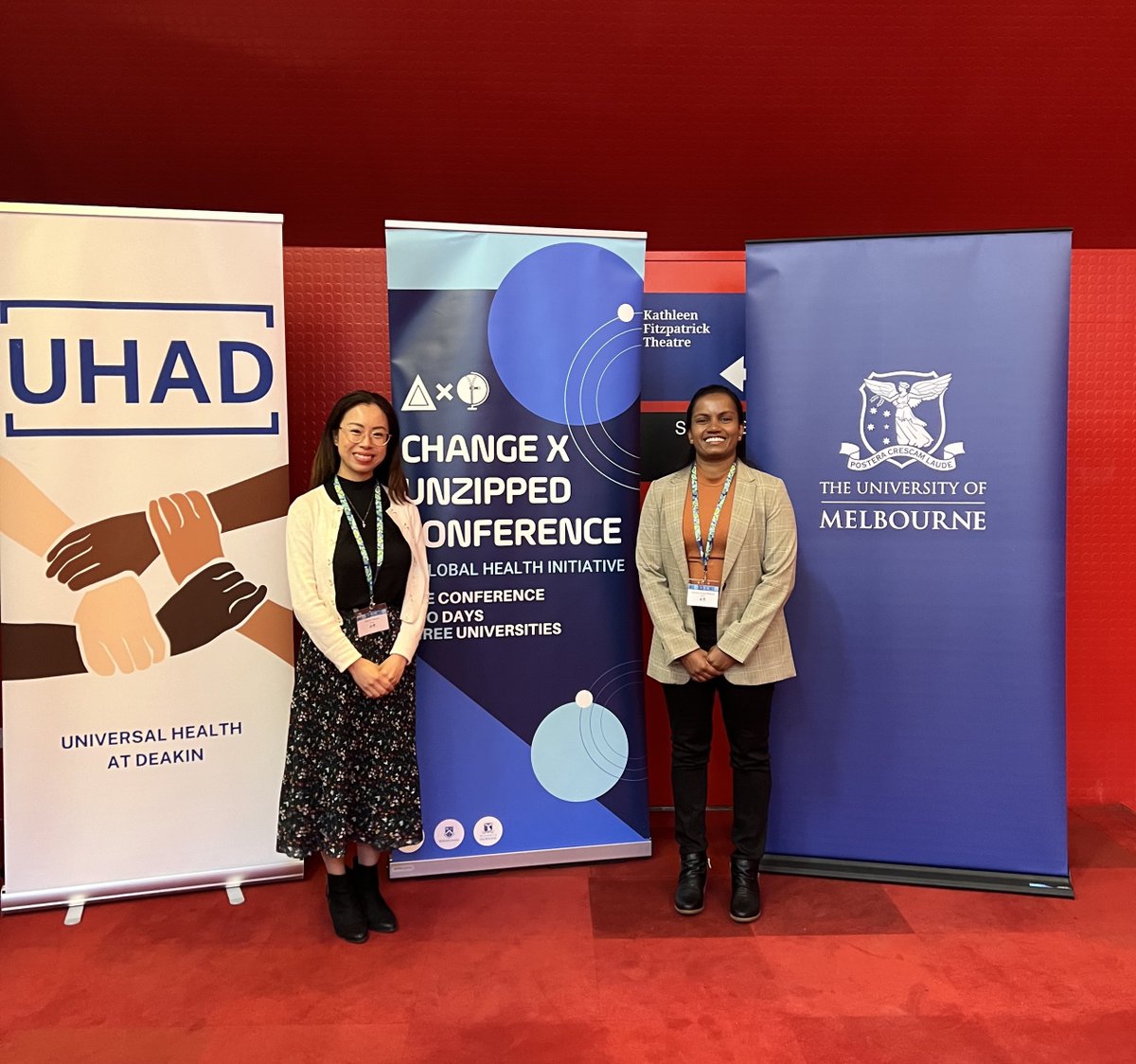 DHE_Deakin's tweet photo. Last weekend Pam Phuong @phuongpam and Navoda Pathirana shared invaluable insights at the ChangeXUnzipped Global Health Conference. The discussion on multidisciplinary approaches to combat non-communicable diseases in Australia was eye-opening! https://t.co/zS2Bh4wAmn https://t.co/zW50rXU8Xg