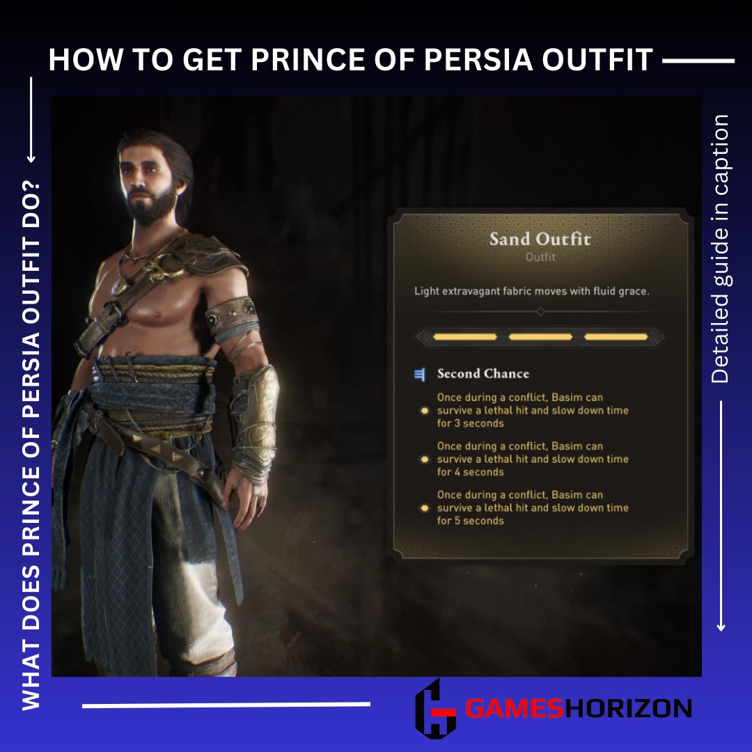 games_hzon's tweet image. #AssassinsCreedMirage  Unlock the legendary Prince of Persia-inspired Sand Outfit with our exclusive guide! 

gameshorizon.com/guides/ac-mira… 

#UnlockOutfit #ACMirageGuide #GamingGuides #GamingAdventure #GamingHacks #Gamer #PC #XBox #Switch #PS4 #PS5 #VideoGame #GamesHorizon