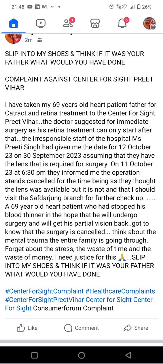 DiyaRoy84's tweet photo. @CentreforSight @IndianExpress @timesofindia @IndianHealthOr1  @HealthCareGov @consumercomplai 

#JusticeforMyfather #Justice https://t.co/EM80dvaXOx