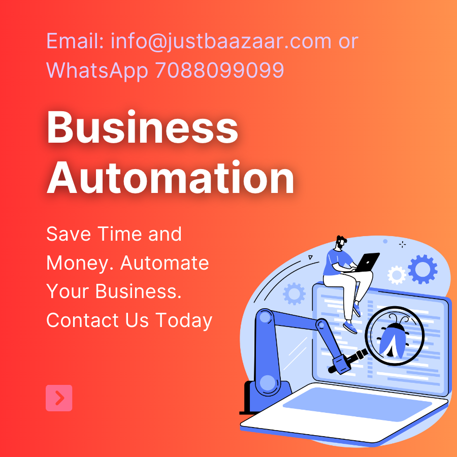JustBaazaar1's tweet photo. #Automate Your #Business to Save #Money and #Hire Few #Employees Get Business Automation Sevices 
Email info@justbaazaar.com or WhatsApp 7088099099 https://t.co/eeeMKDnWtJ