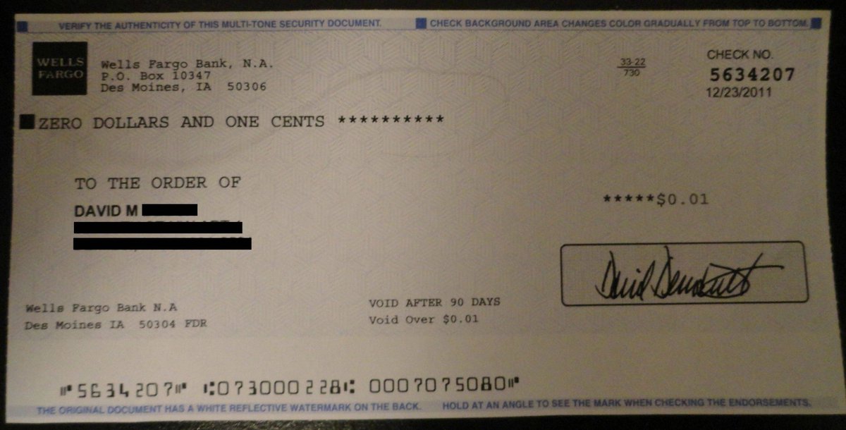 speckfield's tweet photo. @Ask_WellsFargo Don't remember my account info. Here is a check I received from the manager, which includes an account number and routing number. https://t.co/BhSrH59Asr