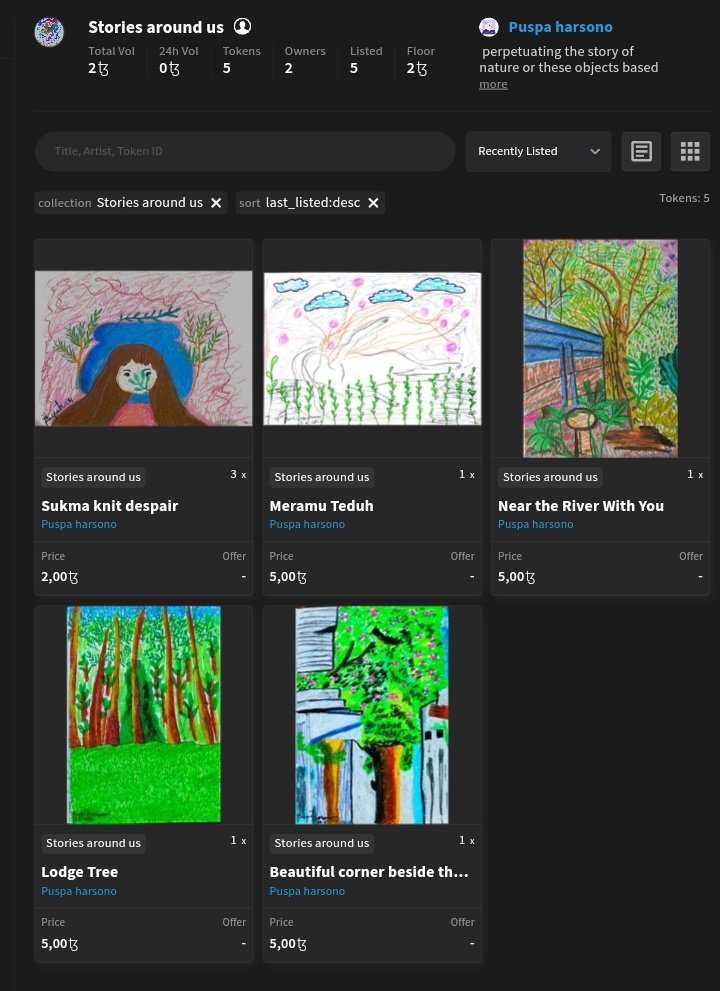 Gm my friends ✨️ "Stories Around Us" is on your homepage, please look in more depth only at ⤵️ objkt.com/explore/tokens…

By #puspaharsonoartworks