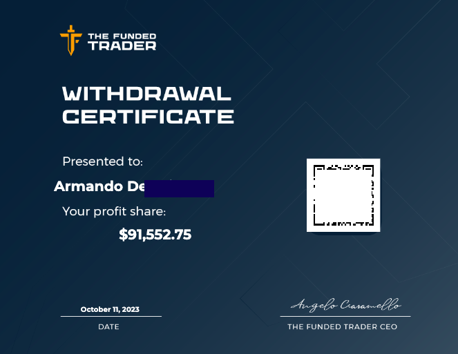 thefundedtrader's tweet photo. NEW SIX FIGURE PAYOUT 

Requested amount on this one was $104,823.15! Congratulations to our trader Quetzalcoatl! https://t.co/2VDrLfd5cw