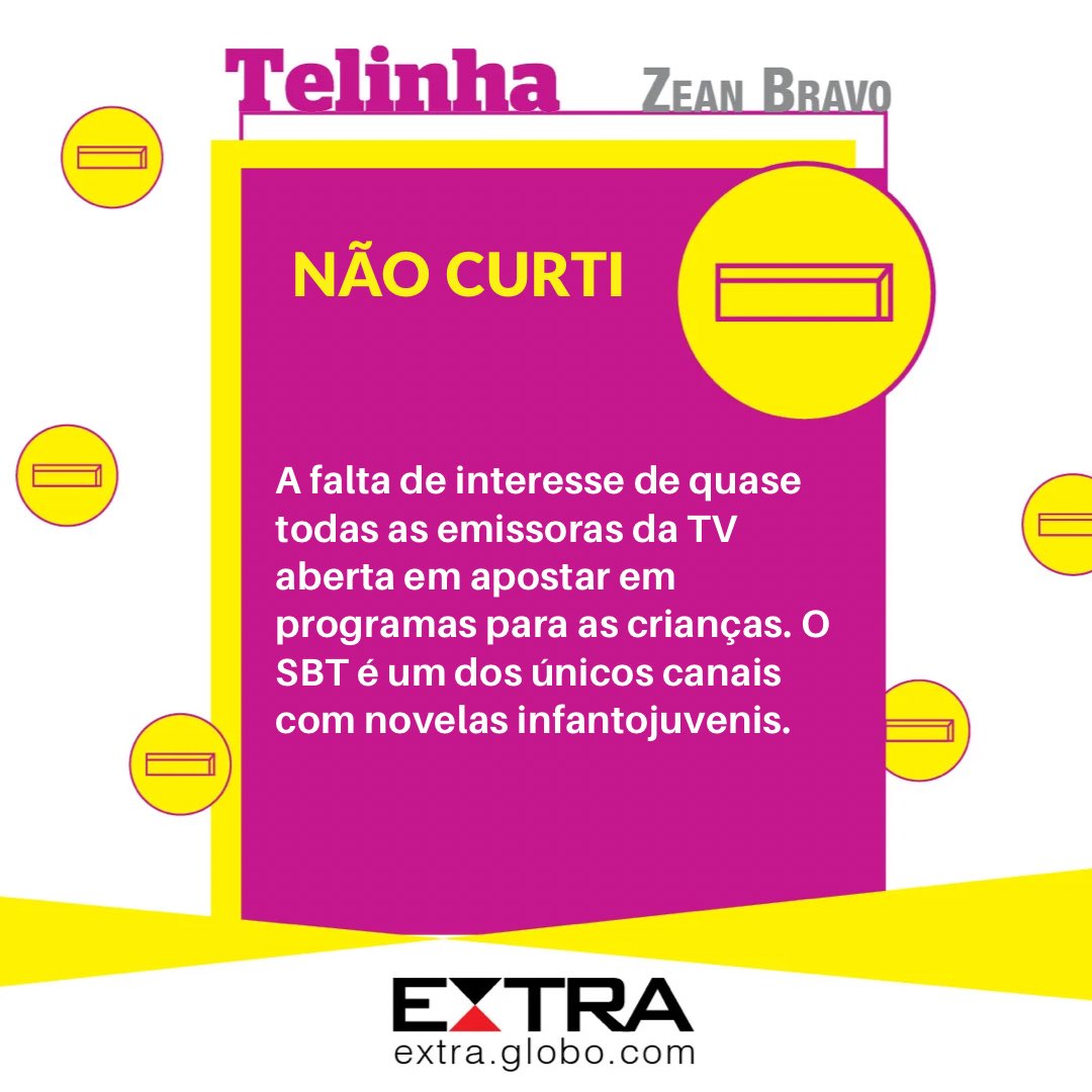 ZeanBravo's tweet image. Quase nada para os baixinhos.

#colunatelinha 
#diadascrianças #programainfantil