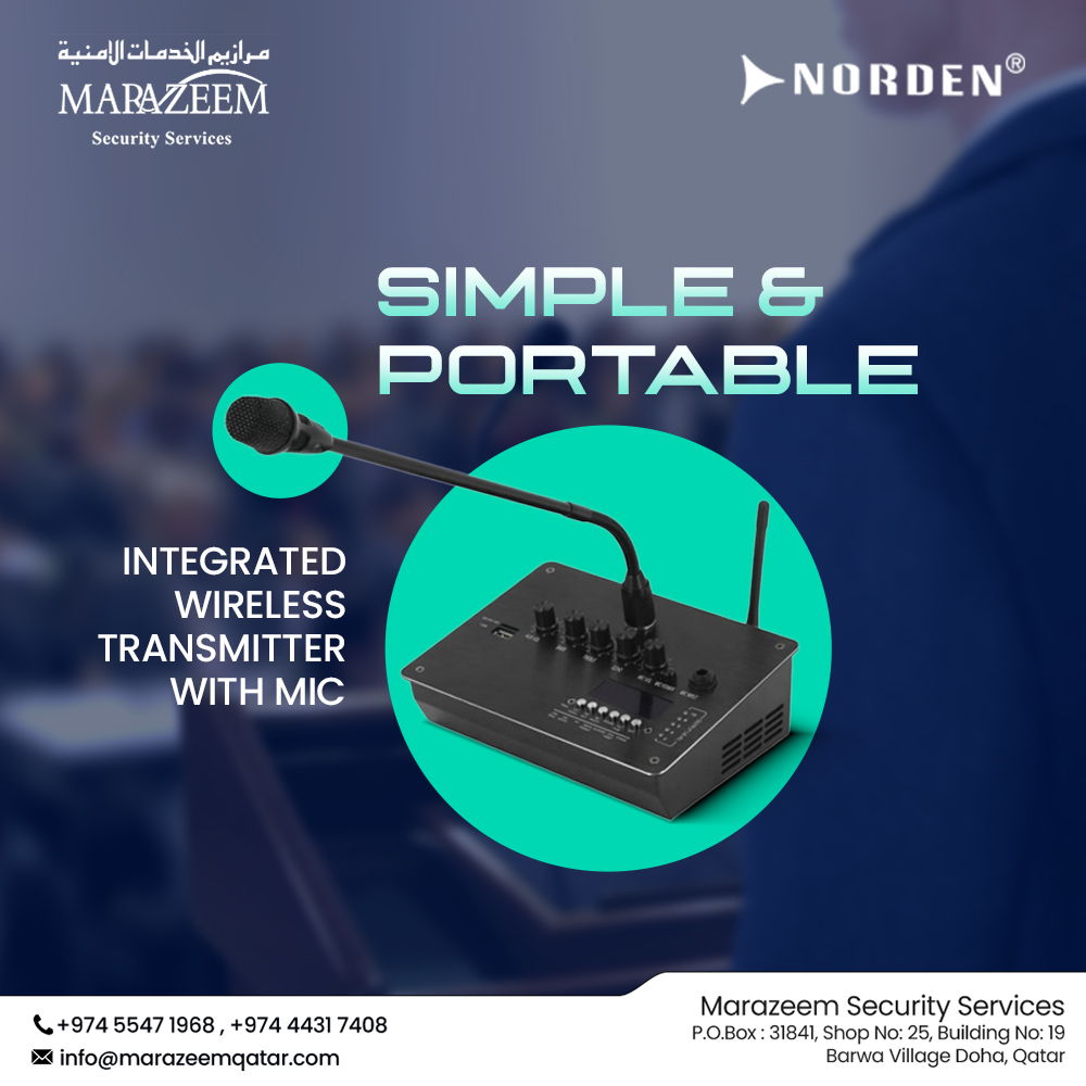 Your search for an efficient wireless transmitter ends here! Choose Norden's Integrated Wireless Transmitter With Mic which is simple, easy to use and portable. 

Connect with #Marazeem to place your orders today +97455471968

#wirelesstransmitter #audiotech #NordenCommunication