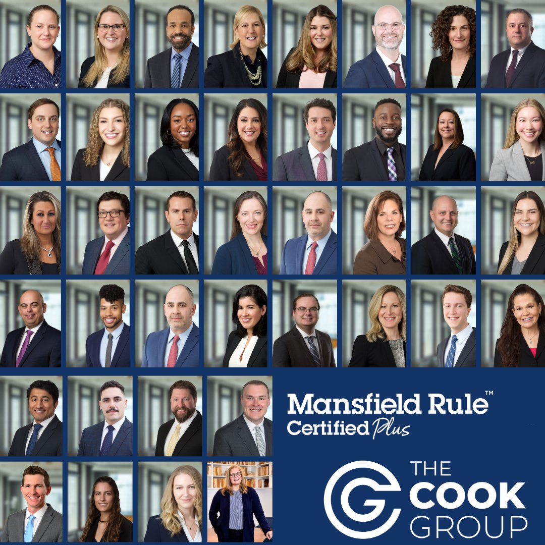 The Cook Group is pleased to announce back-to-back certification as a Diversity Lab 2023 Mansfield Rule Certified Plus Law Firm. 

#mansfieldrule #diversitylab #certifiedplus