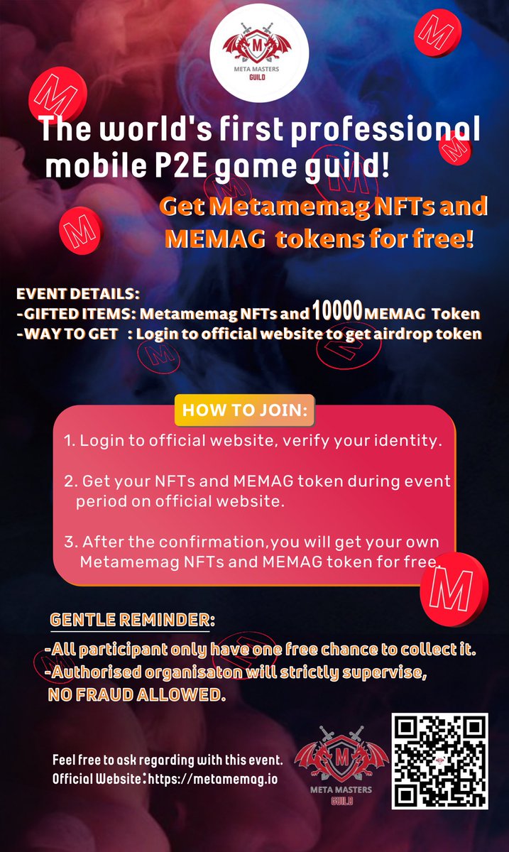 🔥Hey METAFAM!🔥

🎮META MEMAG🎮 now is finally ready!

💥We would like to invite YOU to test our METAKART stability.💥

For any feedback giver, you will receive a REWARD💰🔥

🎉Let us create a exhilarating and electrifying journey to all!🎉