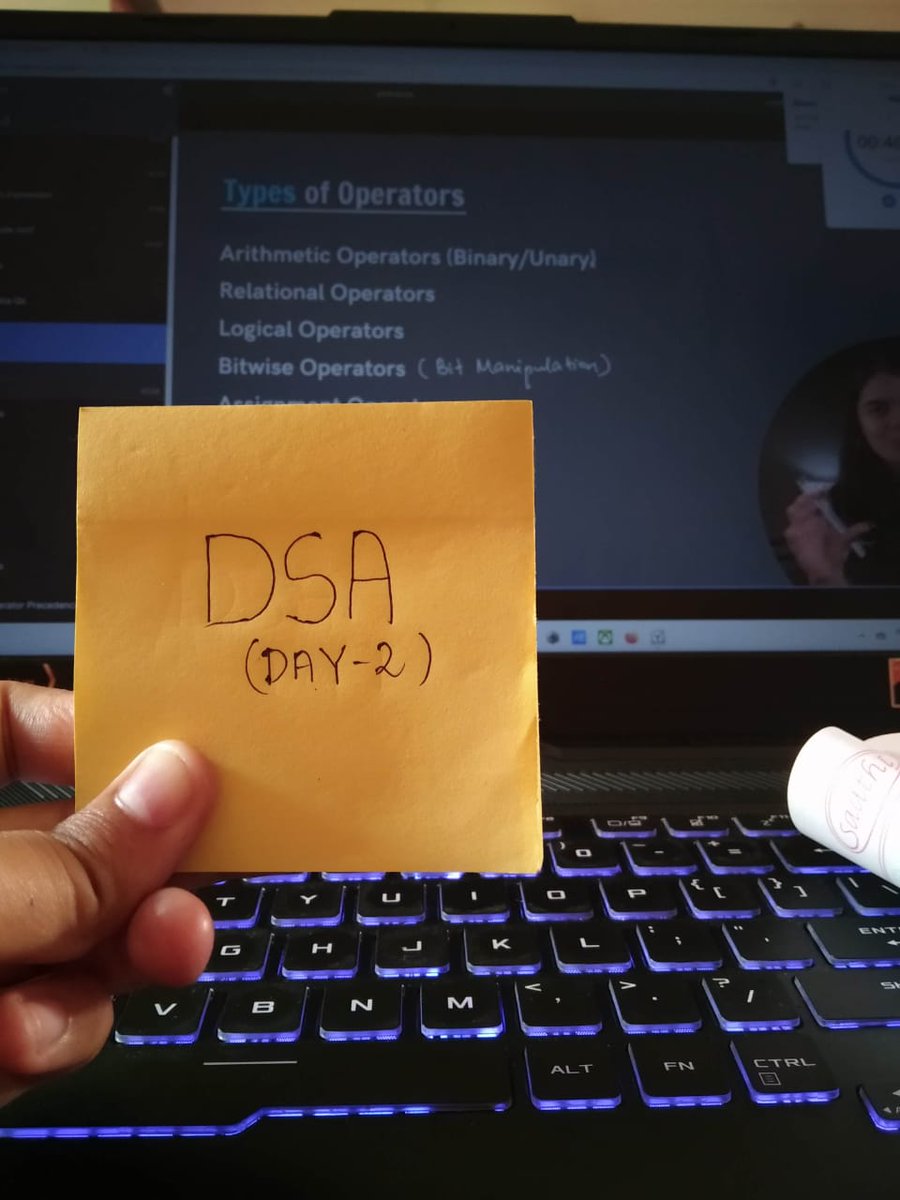 SwastikaPradh20's tweet image. Today is the day-2.
And I have learned about "Operators".
Stay tuned for more adventures! 📚🤓💪
#LearningDSA #100daysofcodechallenge #100DaysOfCode