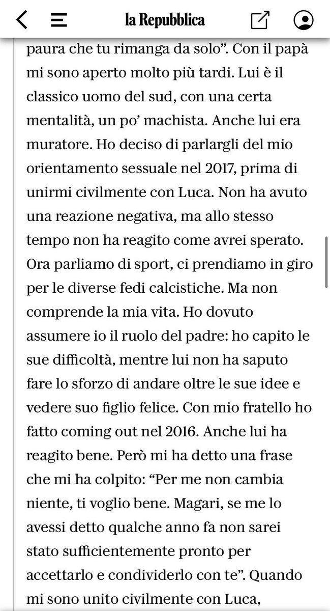 Ieri per il #comingoutday ho pensato di parlare un po’ anche del mio coming out a lavoro in un ambiente che non è esattamente PrideLand.
Famiglia, lavoro, stereotipi, outing.
Grazie a @rep_milano per avermi ascoltato. 🌈