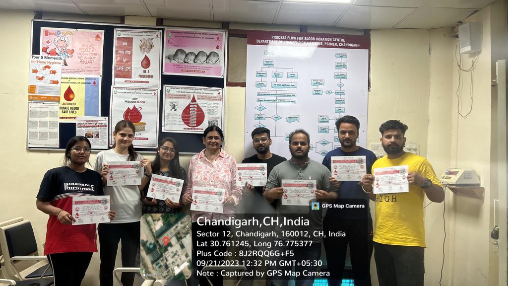 nssgce20chd's tweet photo. Day 4 of our NSS camp was a blast! 🌱 We planted saplings in Vatika, Donated blood at blood donation camp learned self-defense, and had fun with indoor games like ludo, carrom, chess, and snake &amp; ladders. Outdoors, we rocked some volleyball! 🏐 #NSSCampMemories @NssChandigarh https://t.co/bSFxxhwYwM
