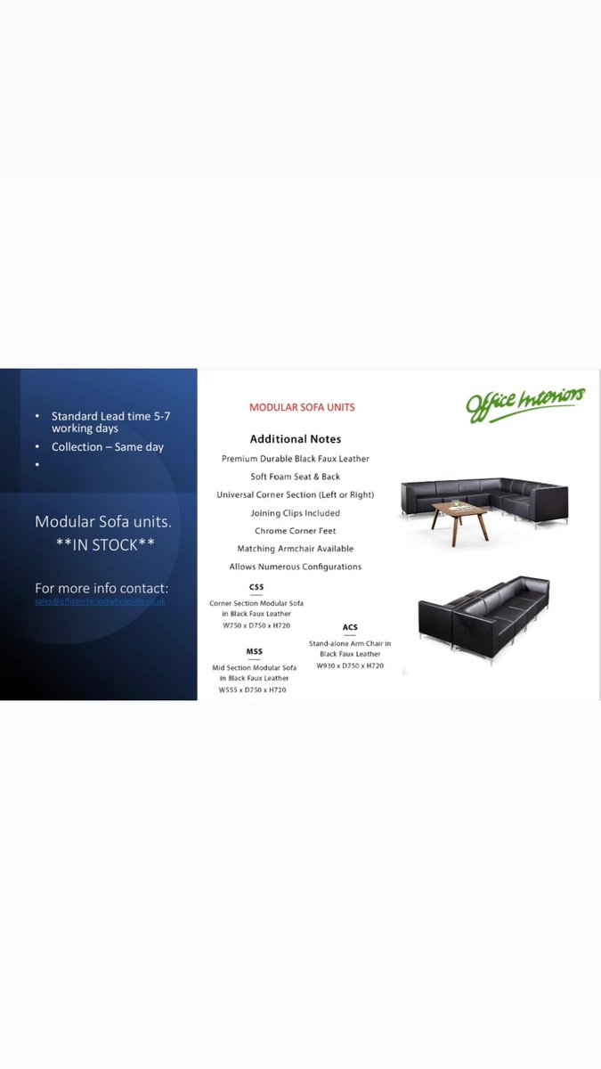 OFFICEINTERIOR5's tweet image. From reception areas to breakout to chill zones we have all needed in stock!! Contact sales@officeinteriorswholesale.co.uk for full specs / costs and lead times… #reception #receptionarea #softseating #tubchair #officefurniture #officeseating #modularseating #stock #fyp