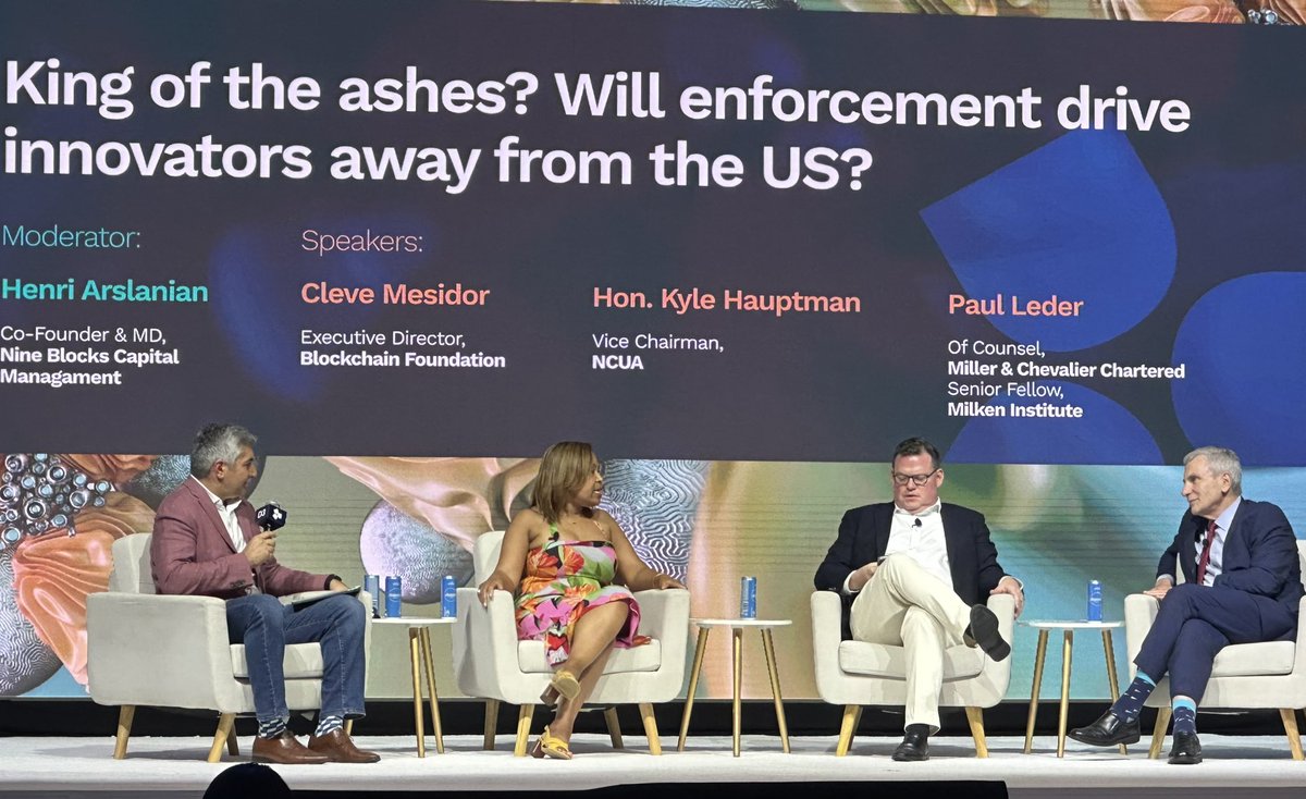 I enjoyed speaking during the <a href="/d3bahamas/">D3 Bahamas</a> conference today with <a href="/kylehauptman/">Kyle Hauptman</a>, <a href="/HenriArslanian/">Henri Arslanian</a>, Paul Leder. 

#D3Bahamas #finoverse #Web3 #blockchain #cryptocurrency