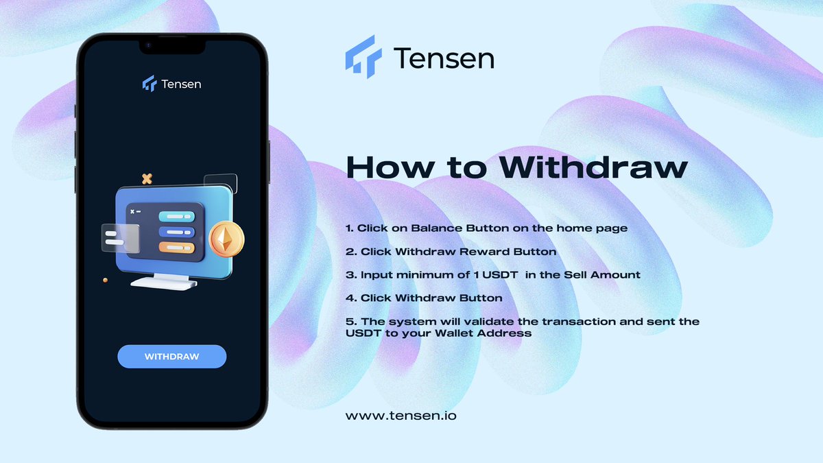 TensenOfficial's tweet photo. 📃Tensen Guide: How to Withdraw 🚀

Dear Community!
We're excited to inform you about the step-by-step process of withdrawing your $TENSEN on our platform.

Following this guide to ensure a seamless experience:

🌐 Visit: https://t.co/JeHhgoKRjF 

✨ Thank you for choosing Us! https://t.co/N9dVQ1uPGl
