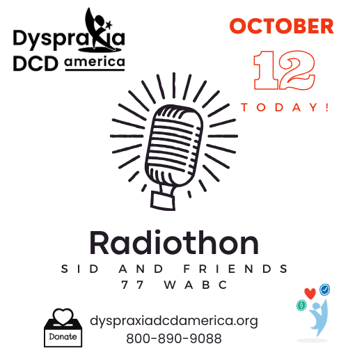 SpotlightDCD's tweet photo. #Radiothon to support Dyspraxia DCD America! @77wabcradio @sidandfriends77 #Dyspraxia
 #DCD #Sid&amp;Friends77 #Donate #Support #Awareness #Dypraxiaawarenessweek #October12
#Neurodiversity #Supportnonprofits #20millionamericansimpacted #Followusonsocial
https://t.co/sxGqo3TgBz https://t.co/Y8LtxuCvGH